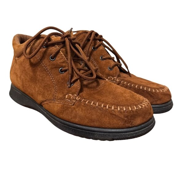 Faded Glory Cheyenne Brown Suede Leather Women’s Moc Toe Ankle Boots 8.5 - Picture 10 of 14